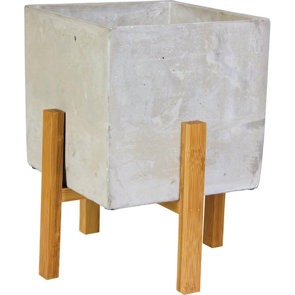 Unbranded 9.5 in. Concrete Elevate Square Planter