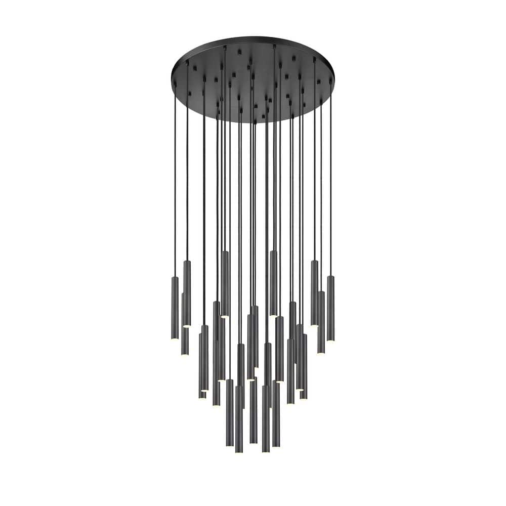 Forest 36 inch Matte Black 27 Light Integrated LED Chandelier