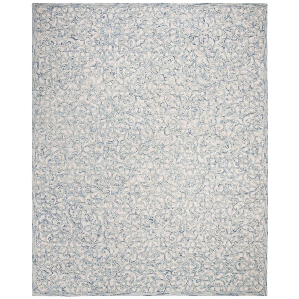 SAFAVIEH Martha Stewart Trace Floral Area Rug  Blue/Ivory  8ft x 10ft 