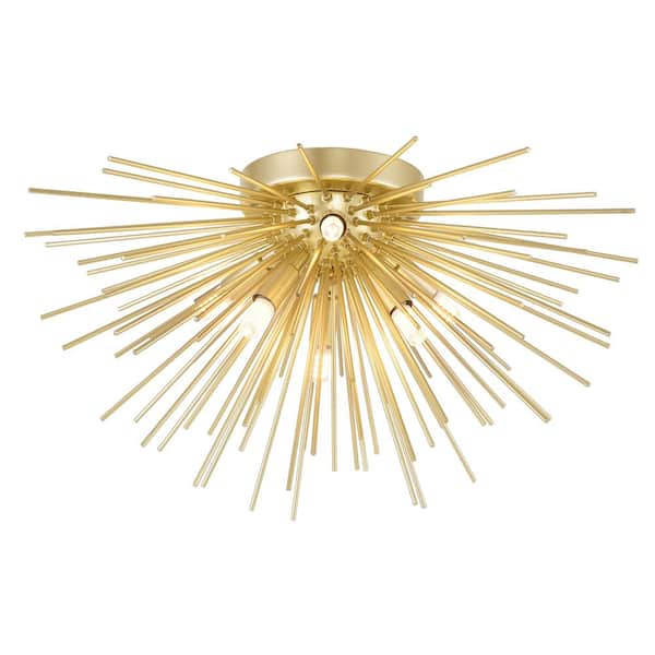 gold leaf flush mount light