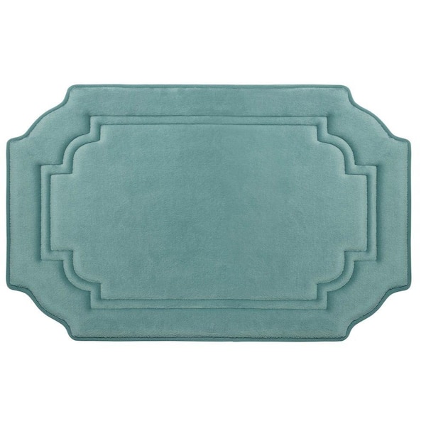 BounceComfort Calypso Marine Blue 20 in. x 32 in. Memory Foam Bath Mat
