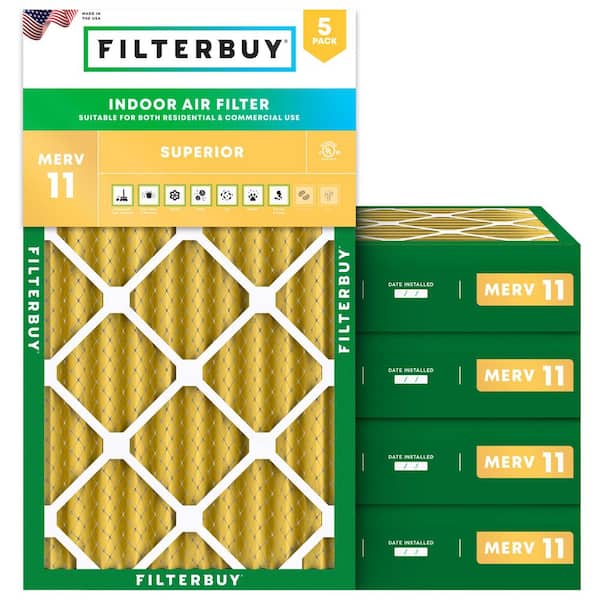 16 in. x 25 in. x 4 in. MERV 11 (FPR 7) Allergen Defense Pleated HVAC AC Furnace Air Filters Replacement (5-Pack)