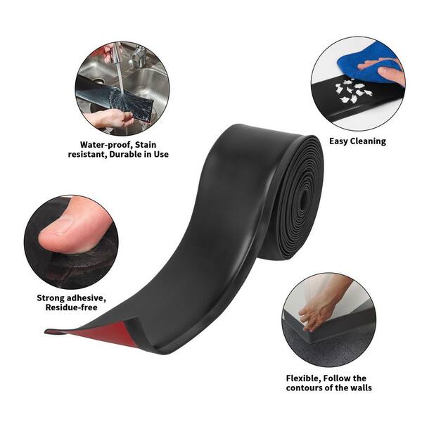 Uxcell Flexible Baseboard Molding Trim, 4 Inch(W) X 20Ft(L) Self-Adhesive Vinyl Wall - View #9