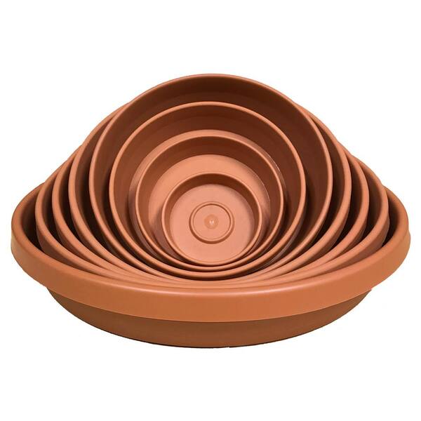H x 4 in Bloem  Terratray  Terracotta Clay  Resin  Traditional  Tray  3.7 in W 