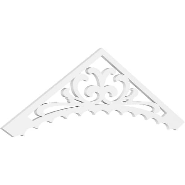 Ekena Millwork 1 in. x 72 in. x 21 in. (7/12) Pitch Genova Gable Pediment Architectural Grade PVC Moulding