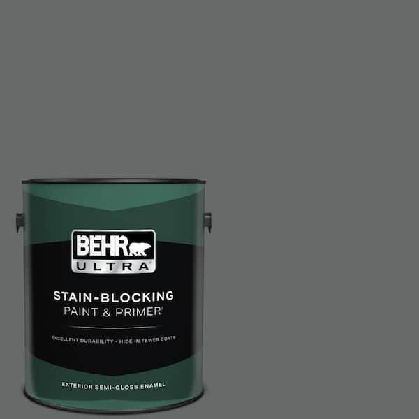 BEHR ULTRA 1 gal. #BXC-63 Molten Lead Semi-Gloss Enamel Exterior Paint & Primer