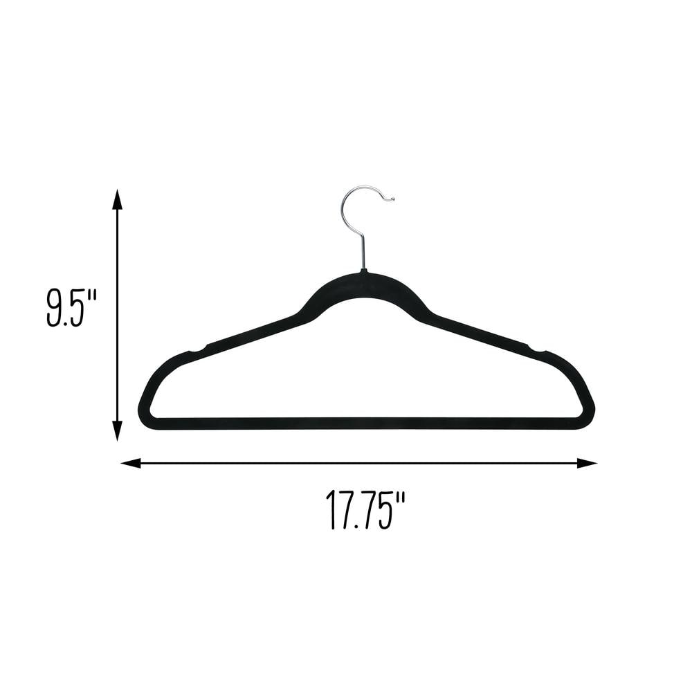 Black Velvet Non-Slip Collapsible Hangers Set, 55-Pack