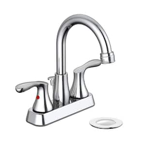 Deveral 4 in. Centerset 2-Handle High-Arc Bathroom Faucet in Chrome