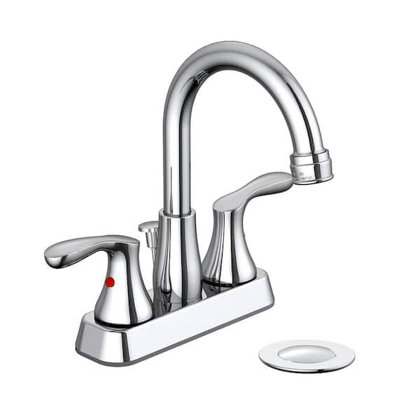 PRIVATE BRAND UNBRANDED Deveral 4 in. Centerset 2-Handle High-Arc Bathroom Faucet in Chrome