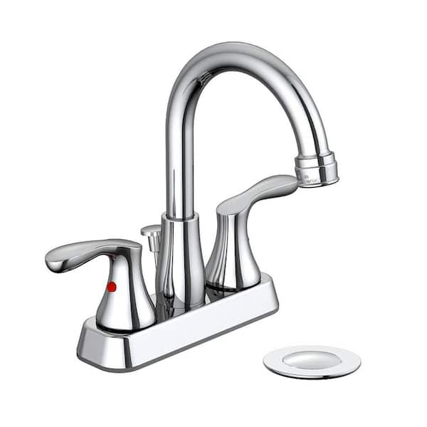 Glacier Bay Deveral 4 in. Centerset 2-Handle High-Arc Bathroom Faucet in Chrome