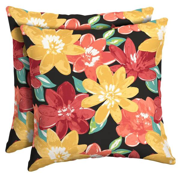 ARDEN SELECTIONS 16 x 16 Ruby Abella Floral Square Outdoor Throw Pillow (2-Pack)