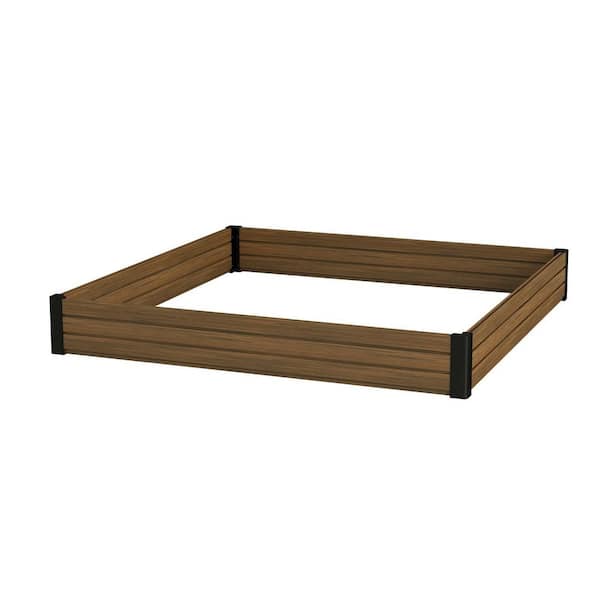 4 ft. x 4 ft. x 6 in. Brown Composite Panel and Alu Frame Rustproof Garden Planter Box