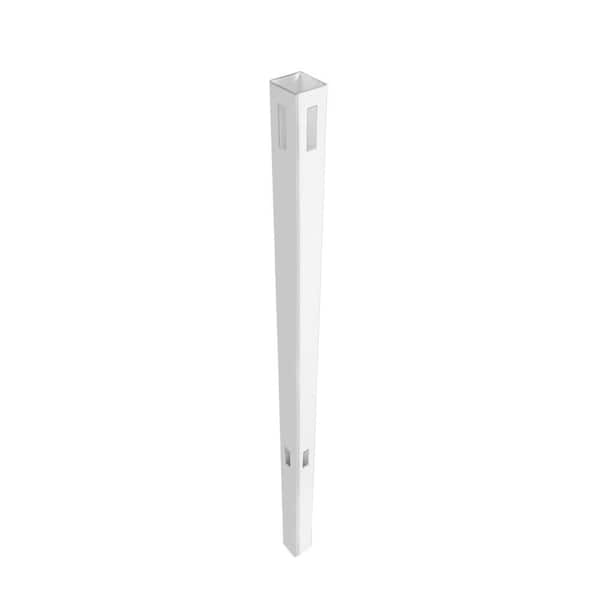 Veranda Pro Series 5 in. x 5 in. x 8-1/2 ft. White Vinyl Woodbridge Arched Routed Corner Fence Post