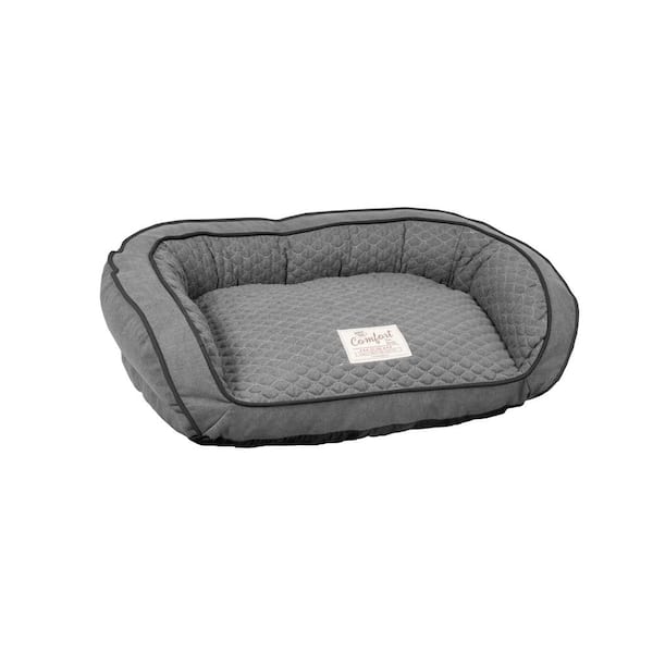 Happy Tails Medium 36x27 Quilted Sofa Pet Bed Gray