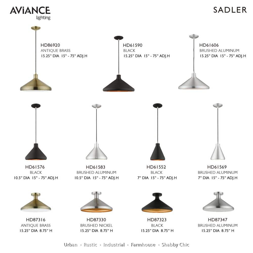 Black and Gold Aluminum Mini Pendant Light