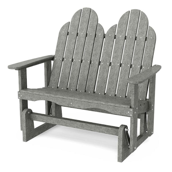 Wildridge Classic 2-Person Dark Gray Plastic Outdoor Adirondack Glider
