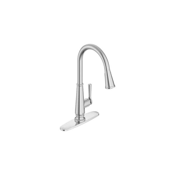 Palestra Single Handle Pull Down Sprayer Kitchen Faucet with Dual Spray in Stainless Steel