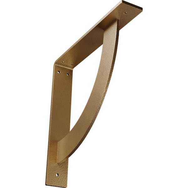 Ekena Millwork 2 in. x 12 in. x 12 in. Steel Hammered Gold Bulwark Bracket