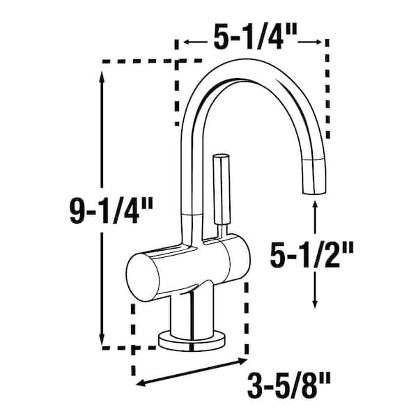 Indulge Modern Series 1-Handle 9.25 in. Faucet for Instant Hot and Cold Water Dispenser in Chrome