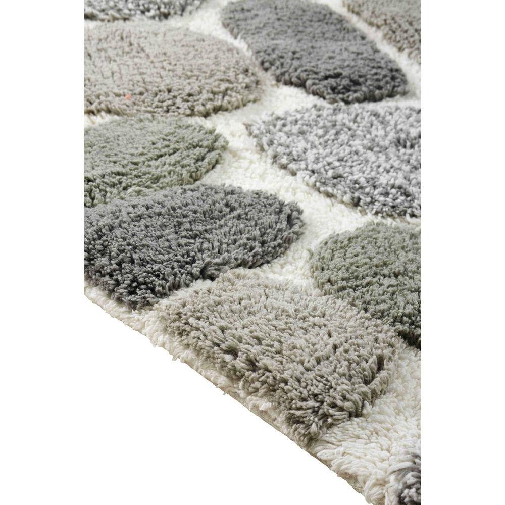 Gray Cotton Pebble Pattern Non-Slip Bath Mat Set