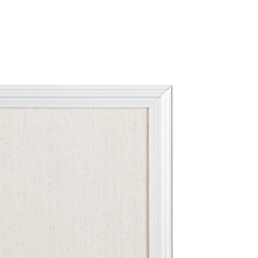 White Wood Frame Linen Bulletin Board, 23" x 17"