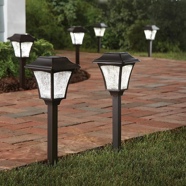 Hampton Bay Solar 10 Lumens Mediterranean Bronze Outdoor Integrated LED 3000K Warm White Landscape Path Light (6-Pack)