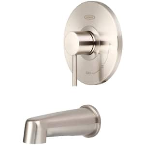 Motegi 1-Handle Wall Mount Tub Trim Kit in Brushed Nickel with Extended Combo Tub Spout (Valve Not Included)