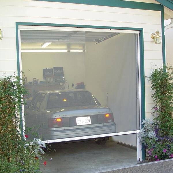 White Aluminum Retractable Screen Door, Retractable Garage Screen Door Kits