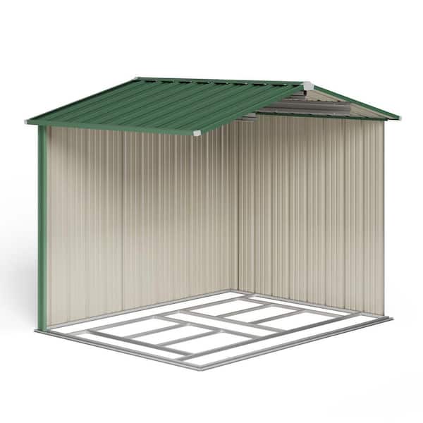 ハトー Lofka 8x6 FT (48 Sq Ft) Galvanized Metal Garden Shed with Double