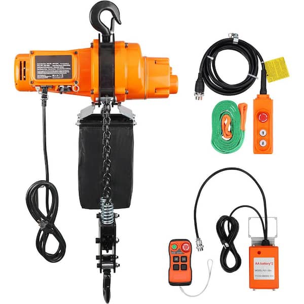 Electric Chain Hoist, 2200 lb. Load, 20 ft Lifting Height, 6.9 ft. /min Speed, 120-Volt, Single Phase Overhead Crane
