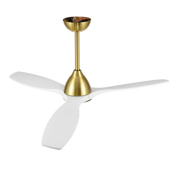 MLiAN 52 in. White and Gold Smart indoor Ceiling Fan with