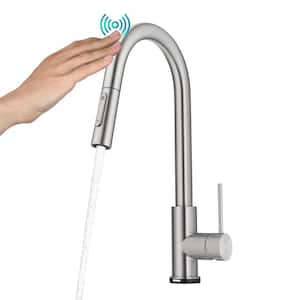 Oletto Single Handle Touch Pull Down Sprayer Kitchen Faucet in Spot Free Stainless Steel