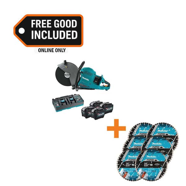 80V max (40V max X2) XGT Brushless 14 in. Power Cutter Kit with 4 Batteries (8.0Ah) with 14 in. Diamond Blade, Segmented