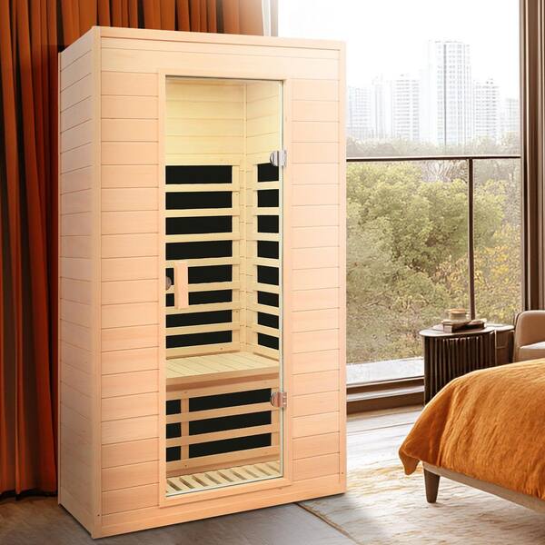 LUXSHERY 2-Person Indoor Hemlock Far Infrared Roof Embedded Sauna