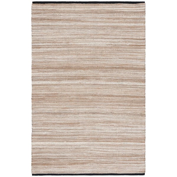 Natural Fiber 5 ft. x 8 ft. Natural/Gray Woven Marle Striped Area Rug