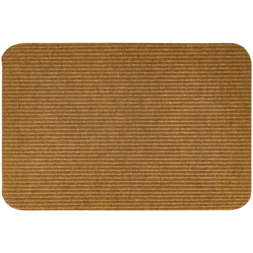 Mohawk Home Striped Utility Mat Grey Indoor/Outdoor 24 in. x 36 in. Utility Door Mat