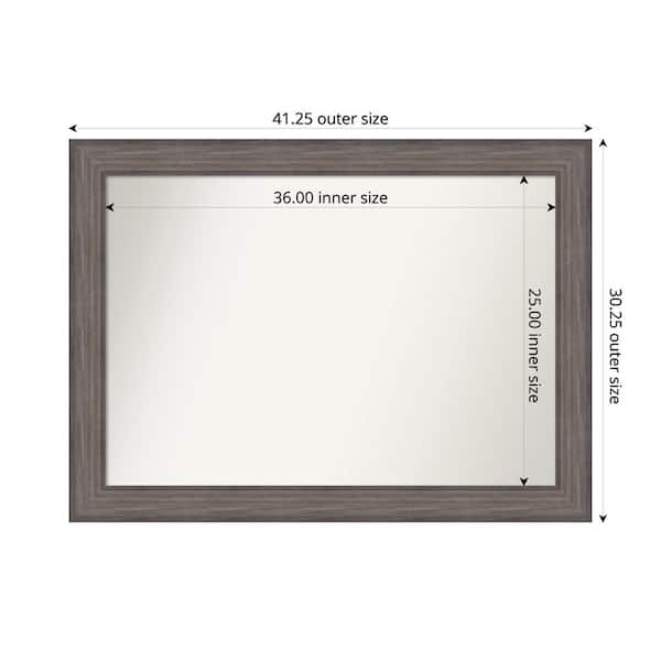 Amanti Art Country Barnwood 41.25 in. W. x 30.25 in. Custom Non-Beveled Wood Framed Bathroom Vanity Wall Mirror