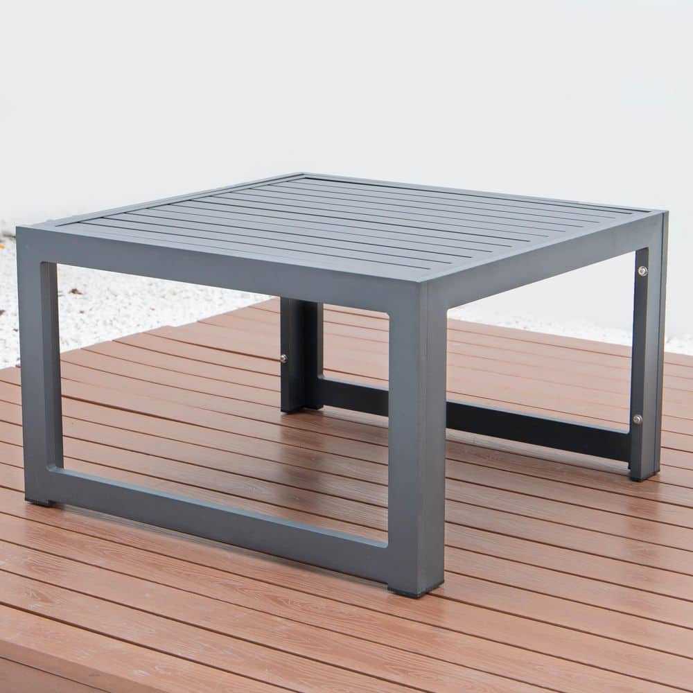 Chelsea Black Aluminum Outdoor Patio Coffee Table