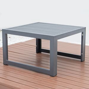 Chelsea Modern Black Square Aluminum Outdoor Coffee Table
