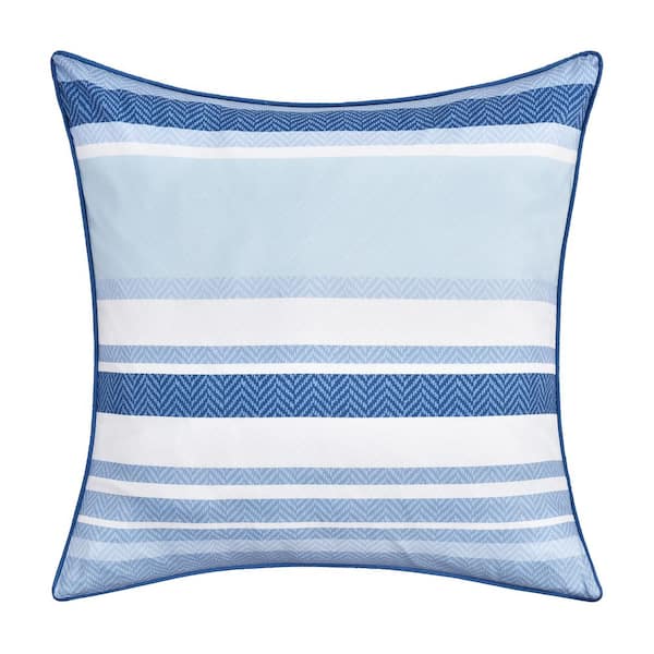J QUEEN NEW YORK INC Carson Blue Stripe Polyester Euro Sham 26 in. L x 26 in. W
