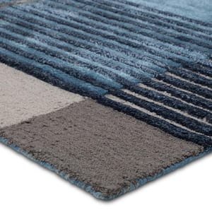 Perpetual Blue/Gray 8 ft. x 10 ft. Abstract Handmade Area Rug