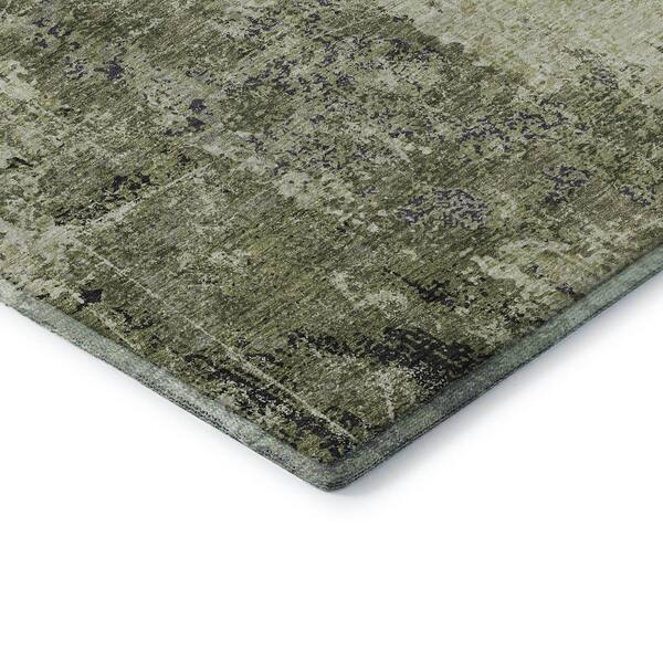 Mayfield Premium Machine Washable Abstract AMF1389 Aloe 10 ft. x 14 ft. Area Rug