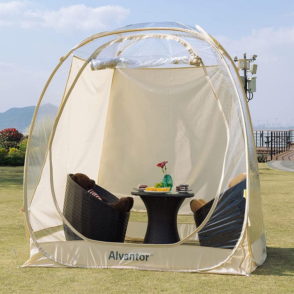 Beige Oxford Fabric Sun Shade Sail for 6'x6' Tent, Pack of 2