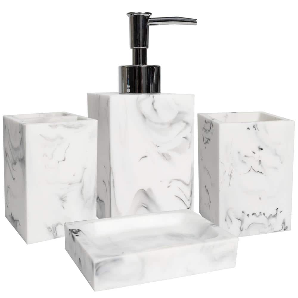 Plaza Faux Marble Resin Box Soap Plate