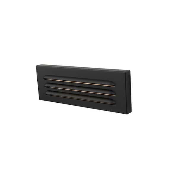 WAC LANDSCAPE Horizontal 9 in. Surface Louvered Step Light Low-Voltage Integrated LED 12-Volt  Black on Aluminum Alloy 3000K