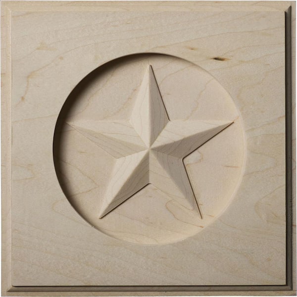 Ekena Millwork 6 in. x 1 in. x 6 in. Unfinished Wood Cherry Austin Star Rosette