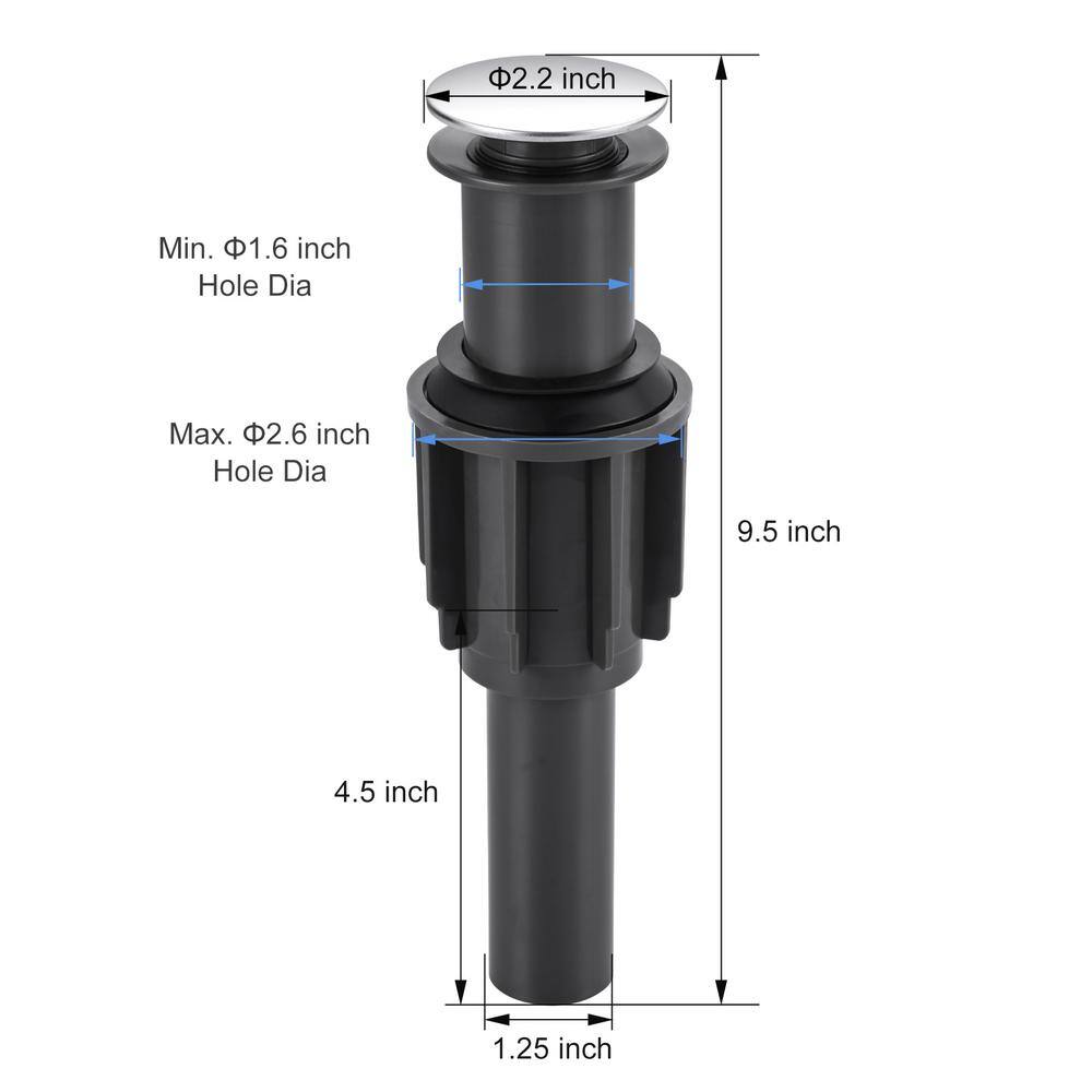Polished Chrome Pop-Up Drain Assembly for Bathroom Sinks