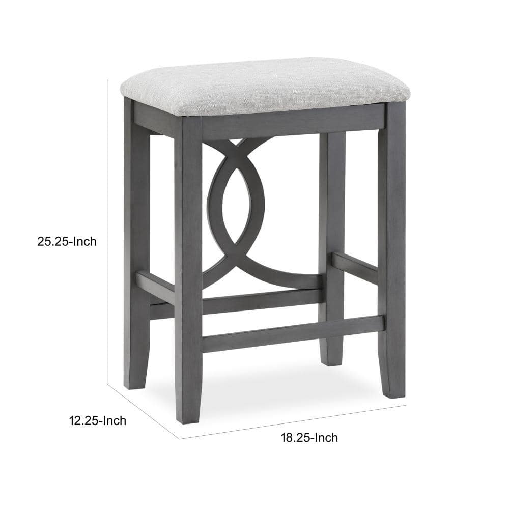 Adjustable Gray Wood and Metal Swivel Counter Stool Set