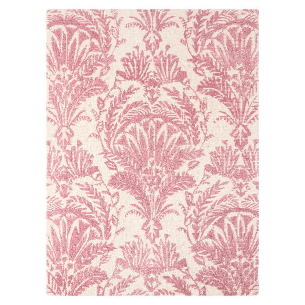 NICOLE MILLER NEW YORK Mod Damask Chambray Handmade Rose 6 ft. x 9
