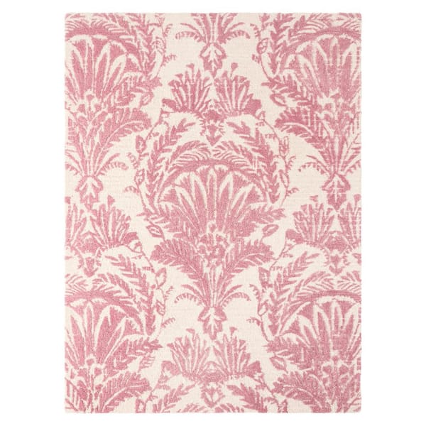 NICOLE MILLER NEW YORK Mod Damask Chambray Handmade Rose 6 ft. x 9 ft. Area Rug